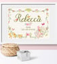 Personalised Cottage Garden Name Meaning Print - christening gift for new baby - Image 2
