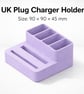 UK Plug Charger Holder - Desktop Power Adapter Organiser - 90 - 90 - 45 mm