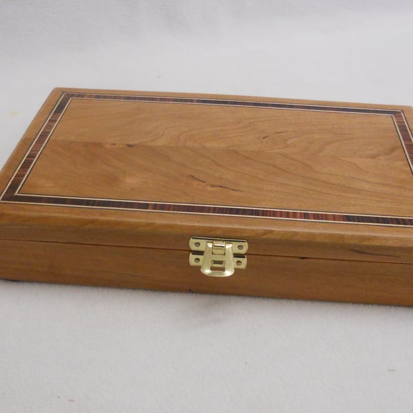Earring box in solid Cherry