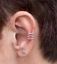 Four hooped ear cuff in Sterling Silver. Brush matt texture or mirror finished - Image 4