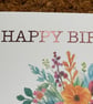 Floral Birthday Card Watercolour Bouquet, Personalised Foiled Message (6x6 Inch) - Image 4