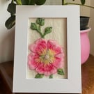 Hand Felted Hollyhock Textile Artwork