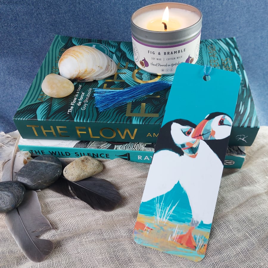 4 Bookmark bundle coastal puffin bookmarks gifts for book lover