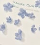 Metallic Silk Organza Silver Blue Apple Blossom Flowers