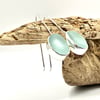 Aqua Sea Glass Drop Earrings