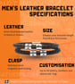 Men's Personalised Leather Bracelet with Two Hand Stamped Rings - Free Delivery - Image 6