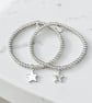 Sterling Silver Star Charm Stretch Bracelet 925