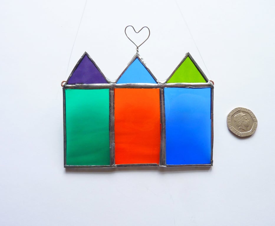 Stained Glass House Suncatcher - Beach Hut Ornament