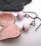 pink ceramic leaf earrings - Image 3