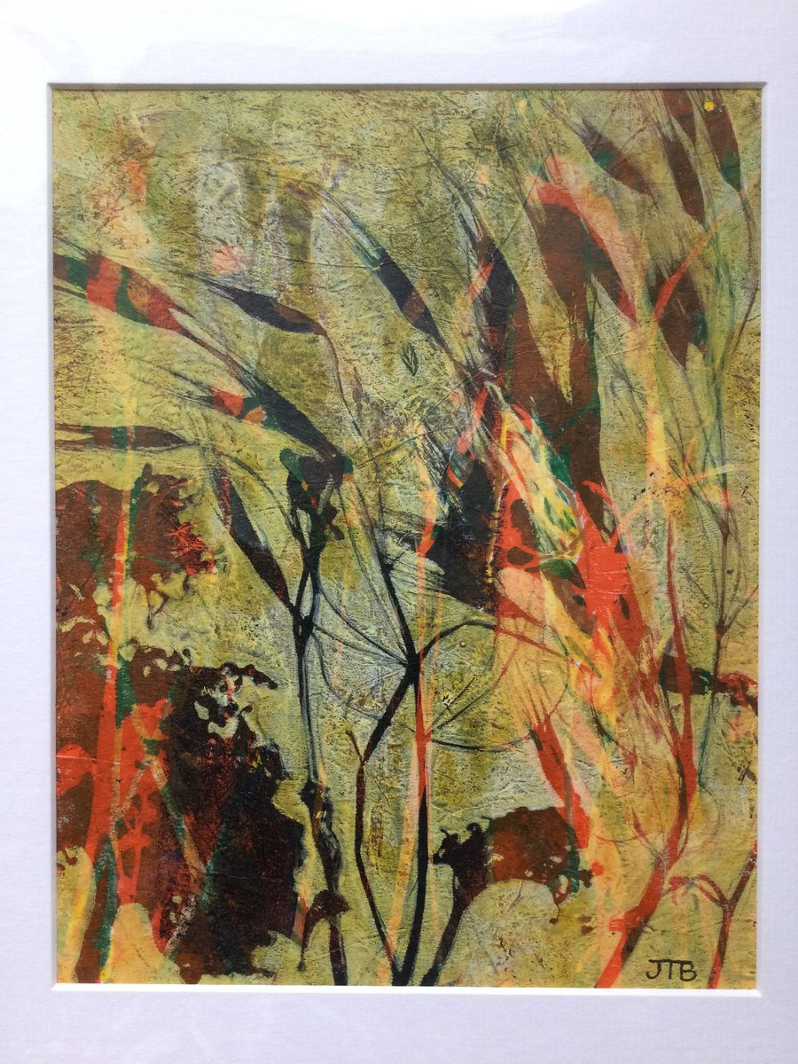 Original Painting of Plants in Mixed Materials