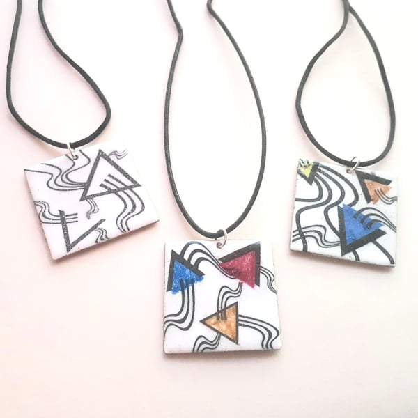 ‘Seconds Sunday’ Square Abstract Pendant Design 3