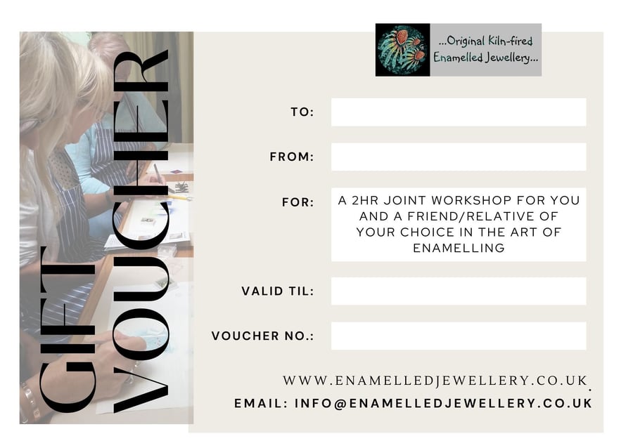 Gift Voucher for Introductory Enamelling Session for Two People