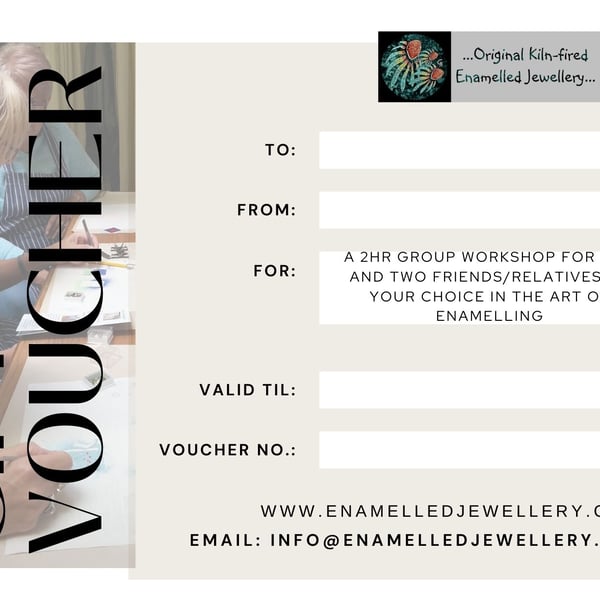 Gift Voucher for an Introductory Enamelling Session for Three People