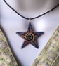 Brightly Coloured Starfish Pendant in Enamels - Image 2