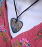 Large Enamelled Stainless Steel Heart Pendant (with colourful hand-drawn design) - Image 2