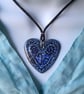 Large Enamelled Stainless Steel Heart Pendant (with colourful hand-drawn design) - Image 3