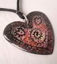 Large Enamelled Stainless Steel Heart Pendant (with colourful hand-drawn design) - Image 4