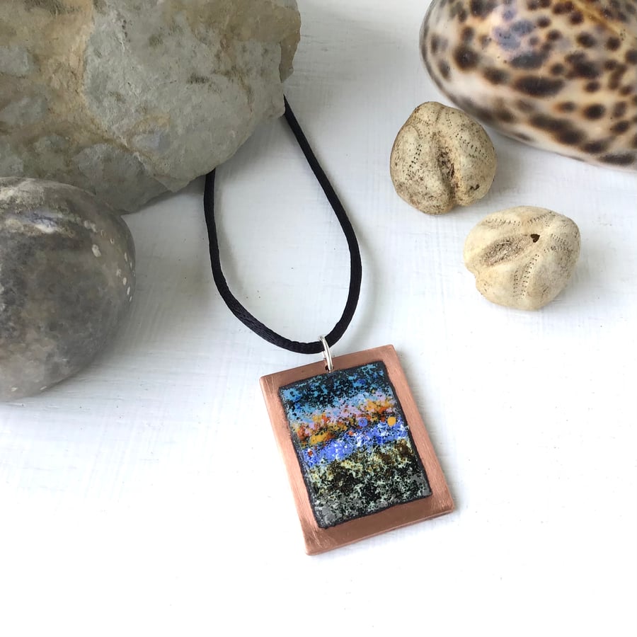 Enamelled Pendant - Impressionist Landscape 