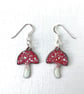 Red Spotted ‘Fly Agaric’ Toadstool Earrings - Image 1
