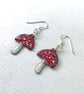 Red Spotted ‘Fly Agaric’ Toadstool Earrings - Image 2