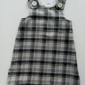 Dress, Age 2 years, Tartan,  winter dress, Grey Tartan, A line dress, pinafore 