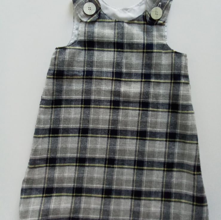 Grey tartan pinafore sales dress