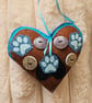 Hanging pet heart with paw prints - Image 1