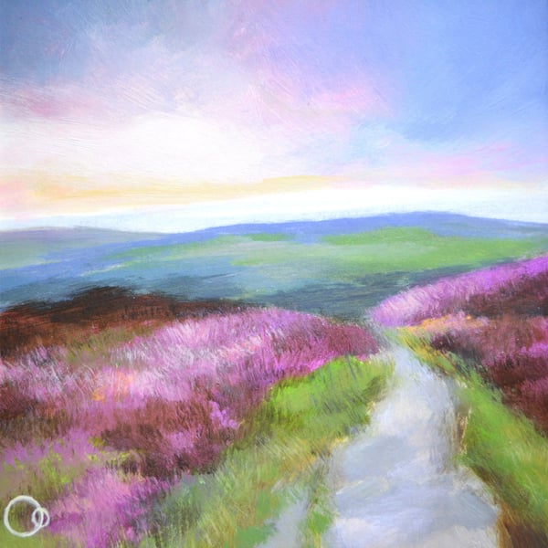Among the Heather Acrylic Landscape Painting - Ideal Housewarming Gift