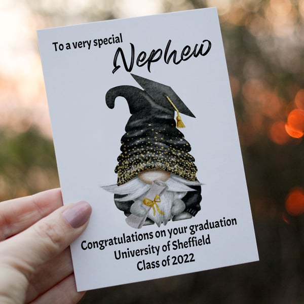 Congratulations Nephew Graduation Card, Your Graduating Card, Personalised Card 