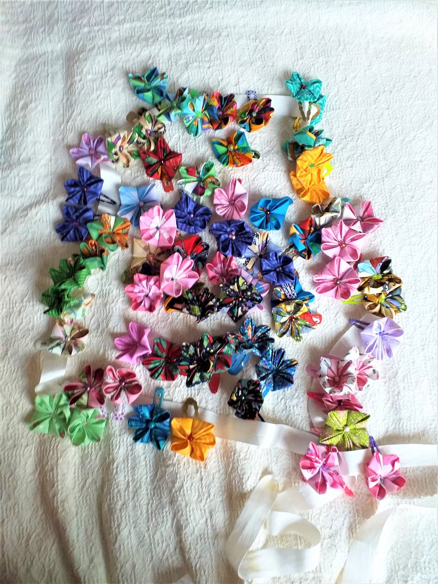 Lucky dip 8 packs Kanzashi Hair Clips FREE POST - UK only, SALE