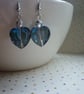 SAPPHIRE BLUE AND SILVER HEART EARRINGS. - Image 2