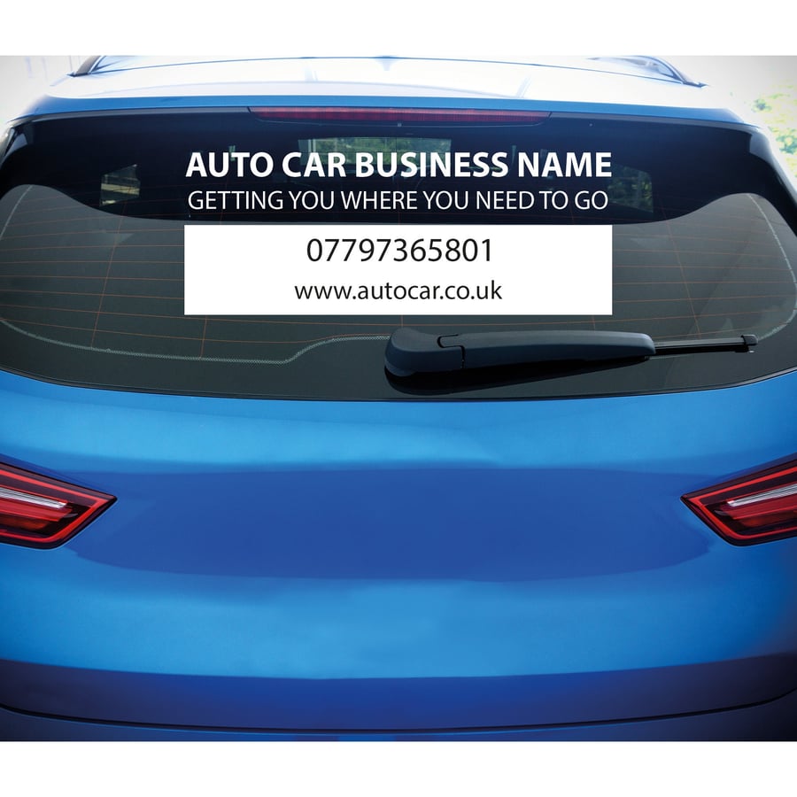 Business Car Information Sticker Company Van Business Name Website Car Window Ad