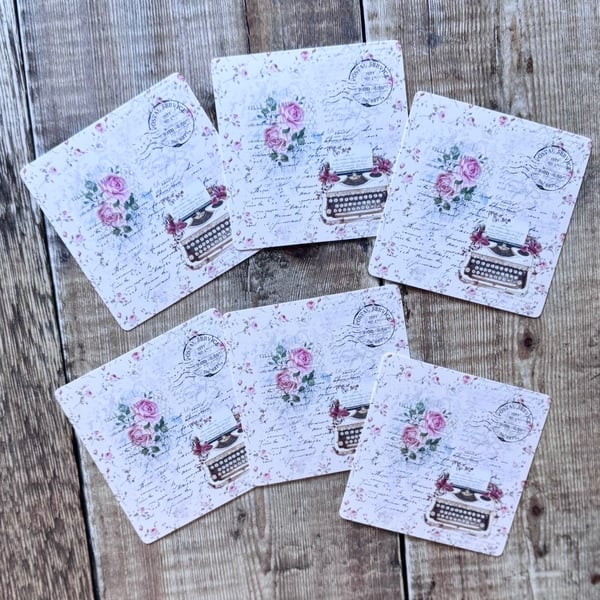 Shabby chic inspired card toppers ephemera 