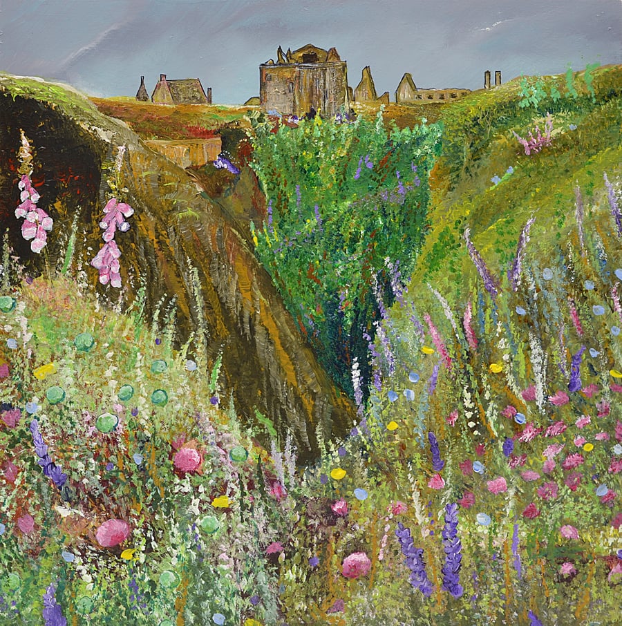 Original Painting of a Scottish Castle. Ready to Hang (12x12 inches)