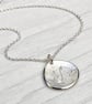 Handmade solid silver 16mm diamond petal charm pendant on a trace chain