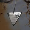 Art Deco triangle chevron necklace made from a silver napkin ring