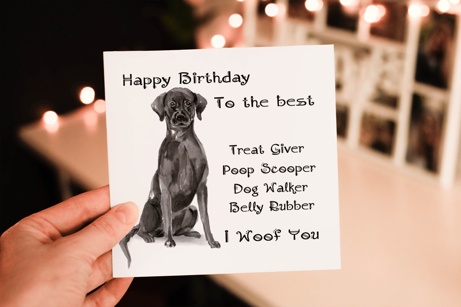 Labrador Dog Birthday Card, Dog Birthday Card, Personalized Dog Breed Card