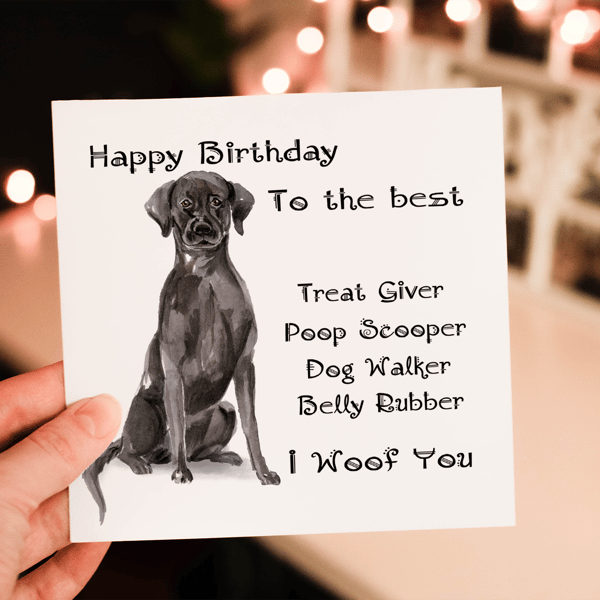 Labrador Dog Birthday Card, Dog Birthday Card, Personalized Dog Breed Card