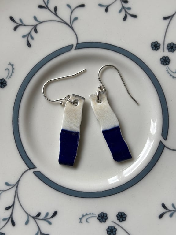 Handmade Earrings, Ceramic, Unique Earrings, Vintage, Eco Friendly Gifts.
