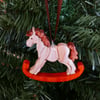 Wooden Rocking Horse Christmas Tree Decoration