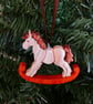 Wooden Rocking Horse Christmas Tree Decoration - Image 1