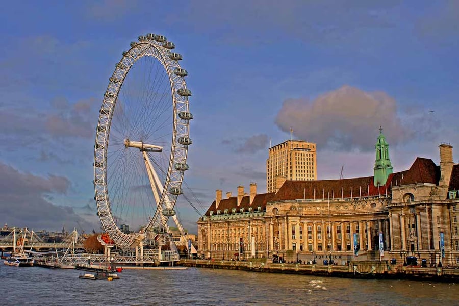 London Eye South Bank River Thames UK Photograph Print