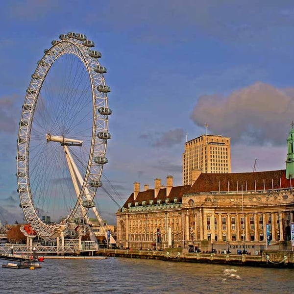 London Eye South Bank River Thames UK Photograph Print