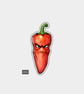 Funny Vinyl Sticker For Adults - Cute Grumpy Chilli Pepper