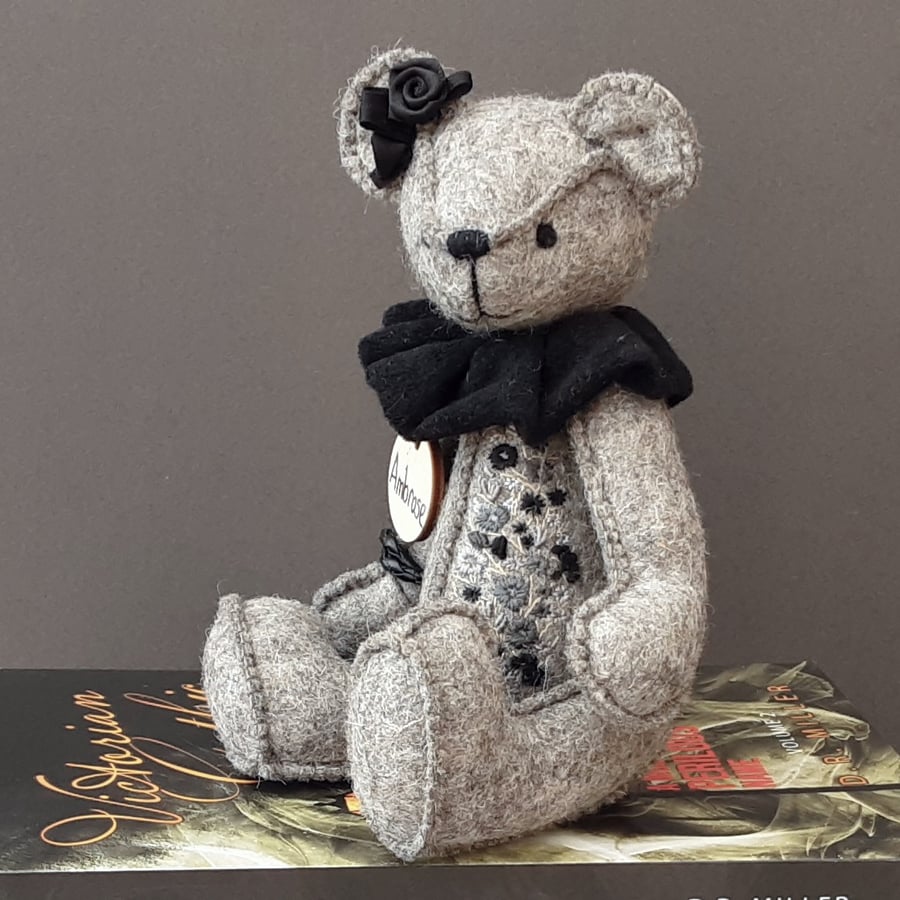 Artist teddy bear, handmade one of a kind collectable bear, Gothic bears Uk