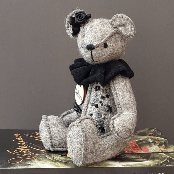 Teddy bear, handmade one of a kind collectable artist bear, Gothic bear