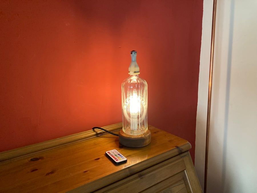 Soda Syphon Table Lamp, Remote Control, Colour Changing Bar Decor