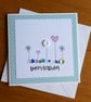 Birthday Card - Flowers, Hearts and Sequins - Turquoise and Pink - Image 5