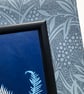 Original Cyanotype Photogram, Umbrella Fern, Float mounted. - Image 3