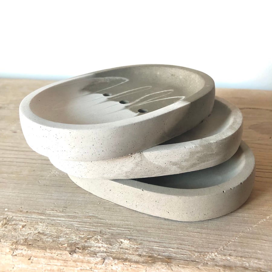 Handcast Concrete Soap Dish Home Decor Gift